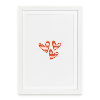 HEART. HEARTS. VALENTINE'S DAY. LOVE. LOVE. COUPLE. - Framed poster (27 × 37 cm) - white - Front