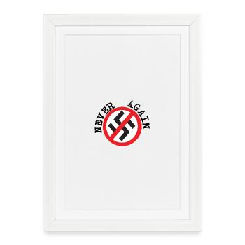 Nie wieder - Gerahmtes Poster (27 × 37 cm) - Weiß - Vorne