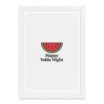 Yalda Night Watermelon Design - Affiche encadrée (27 × 37 cm) - blanc - Devant