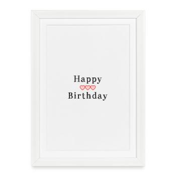 HAPPY BIRTHDAY. ANNIVERSAIRE. - Affiche encadrée (27 × 37 cm) - blanc - Devant