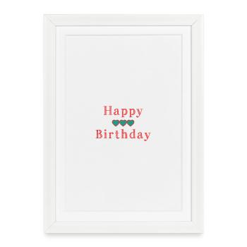 HAPPY BIRTHDAY - Affiche encadrée (27 × 37 cm) - blanc - Devant