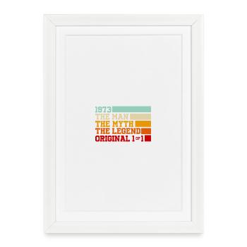 1973 Man Myth Legend Original 1of1 - Affiche encadrée (27 × 37 cm) - blanc - Devant