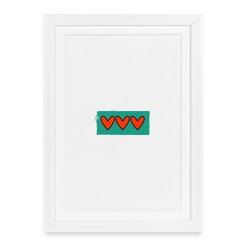 JUST MARRIED. EVJF. SAINT VALENTIN. COUPLE - Affiche encadrée (27 × 37 cm) - blanc - Devant