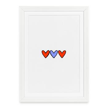 VALENTINSTAG. Junggesellinnenabschied. ICH LIEBE DICH. ICH LIEBE DICH. LIEBE - Gerahmtes Poster (27 × 37 cm) - Weiß - Vorne