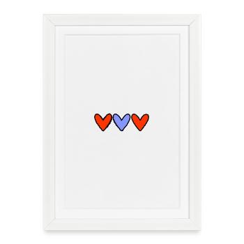 COEUR. COUPLE. SAINT VALENTIN. JUST MARRIED. EVJF. - Affiche encadrée (27 × 37 cm) - blanc - Devant