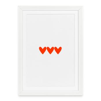 HEART. HEARTS. VALENTINE'S DAY. LOVE. LOVE. COUPLE. - Framed poster (27 × 37 cm) - white - Front
