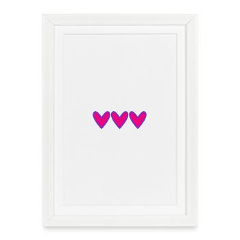 HERZ. HERZ. VALENTINSTAG. LIEBE. LIEBE. PAAR. - Gerahmtes Poster (27 × 37 cm) - Weiß - Vorne
