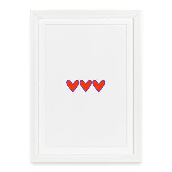 HEART. I LOVE YOU. JUST LOVE. LOVE. I LOVE YOU - Framed poster (27 × 37 cm) - white - Front