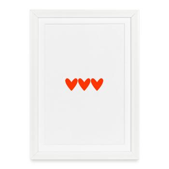 COEUR. COUPLE. SAINT VALENTIN. JUST MARRIED. EVJF. - Affiche encadrée (27 × 37 cm) - blanc - Devant