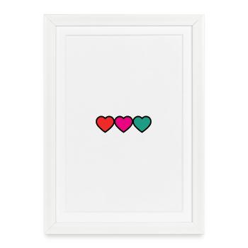 COEUR. COUPLE. JUST MARRIED. EVJF. SAINT VALENTIN. - Affiche encadrée (27 × 37 cm) - blanc - Devant