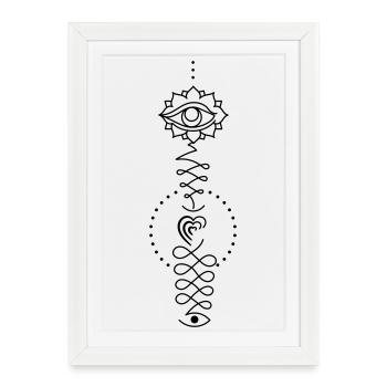 Heart Totem – Sign of Feeling Heart Symbol - Framed poster (27 × 37 cm) - white - Front