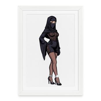 ShadowNinja avec tatouage - Affiche encadrée (27 × 37 cm) - blanc - Devant