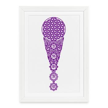 Spirituality Om Sacred Geometry Meditation - Framed poster (27 × 37 cm) - white - Front