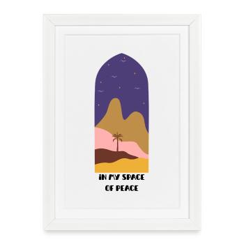 Desert Palm Silhouette - Framed poster (27 × 37 cm) - white - Front