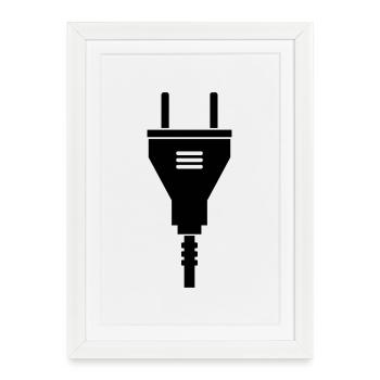 Electric plug - Framed poster (27 × 37 cm) - white - Front