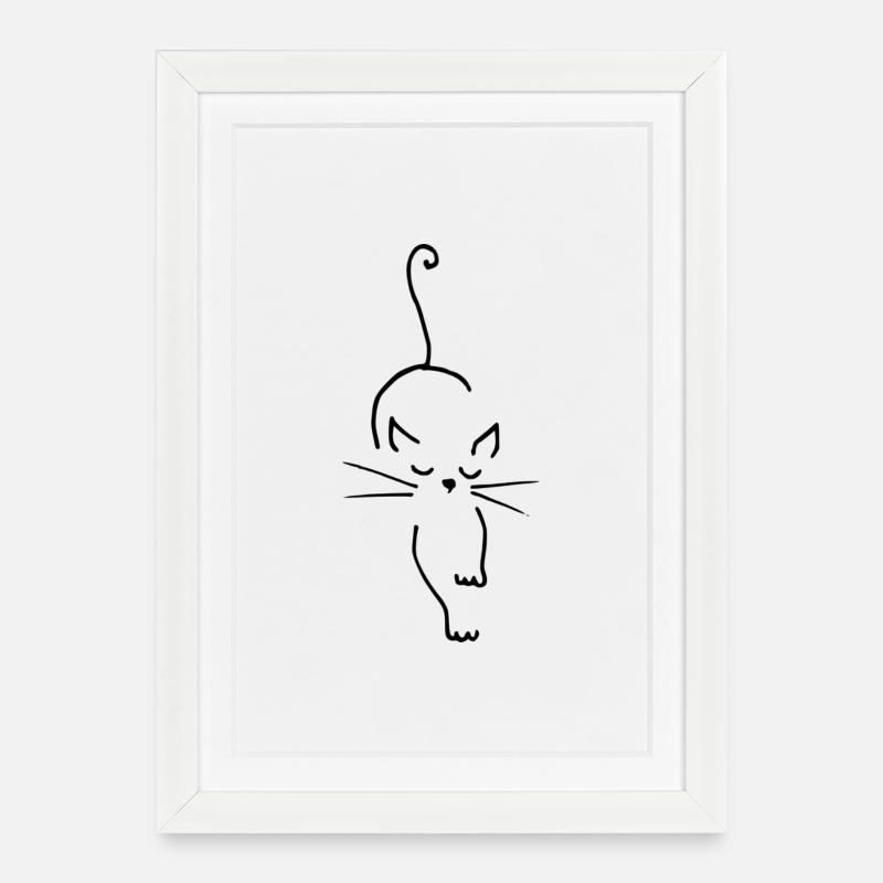 Katze - Framed poster (27 × 37 cm) - white