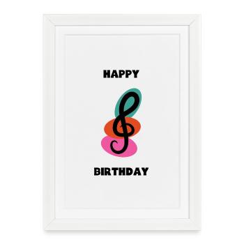 ALLES GUTE ZUM GEBURTSTAG. ALLES GUTE ZUM GEBURTSTAG. JAHRESTAG. - Gerahmtes Poster (27 × 37 cm) - Weiß - Vorne