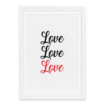 VALENTINSTAG. Junggesellinnenabschied. ICH LIEBE DICH. ICH LIEBE DICH. LIEBE - Gerahmtes Poster (27 × 37 cm) - Weiß - Vorne