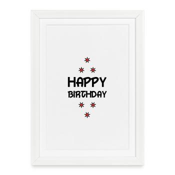 HAPPY BIRTHDAY - Affiche encadrée (27 × 37 cm) - blanc - Devant