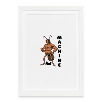 Héros Muscle Fourmi Mécanique - Affiche encadrée (27 × 37 cm) - blanc - Devant