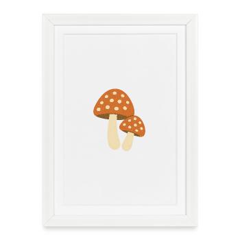 Charming mushroom illustration for nature lovers - Framed poster (27 × 37 cm) - white - Front