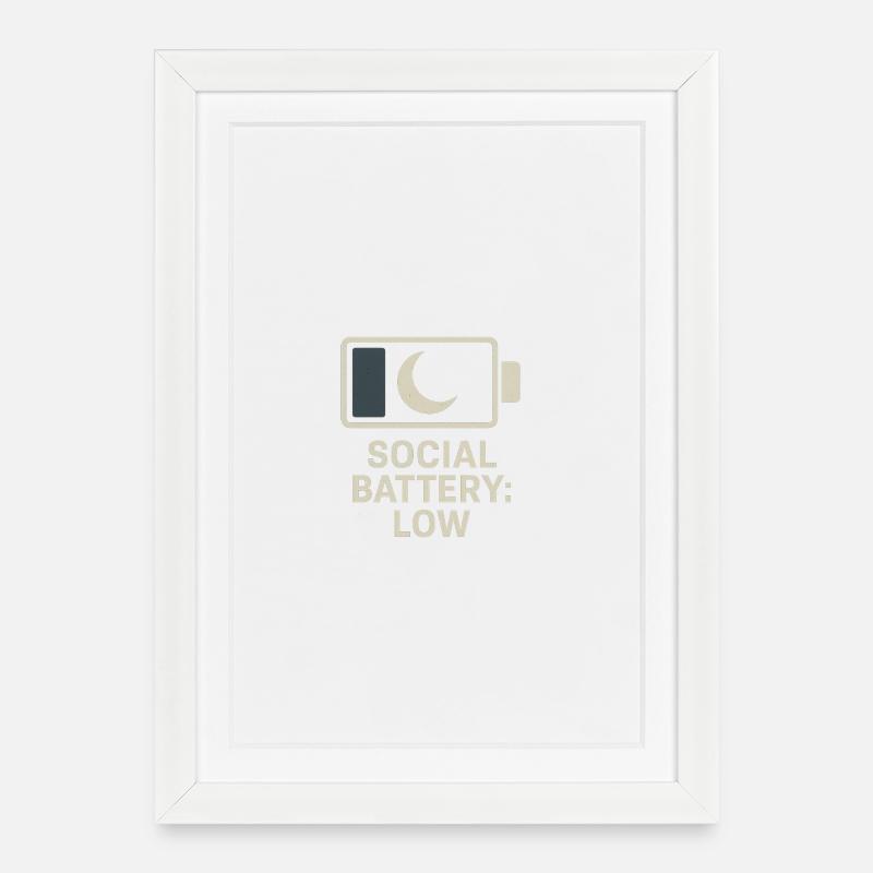 Batterie faible - Affiche encadrée (27 × 37 cm) - blanc