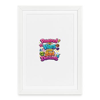 Powered by Vibes - Affiche encadrée (27 × 37 cm) - blanc - Devant