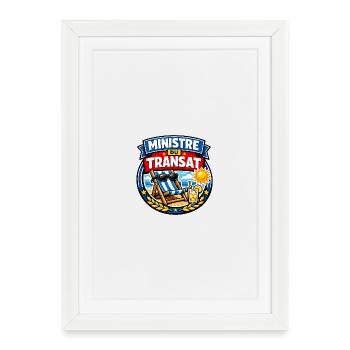 Ministre du Transat Humour Vacances - Affiche encadrée (27 × 37 cm) - blanc - Devant