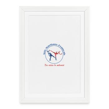 Logo Art Martiaux Français Modern - Affiche encadrée (27 × 37 cm) - blanc - Devant