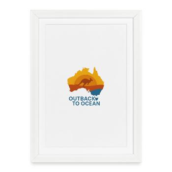 Outback to Ocean – Australia Map Shirt - Framed poster (27 × 37 cm) - white - Front