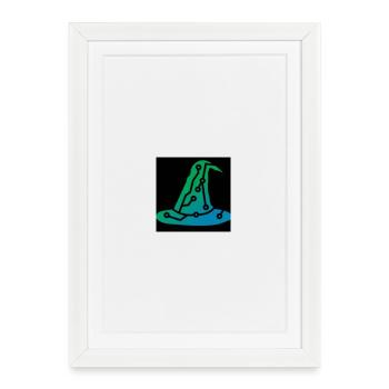 witch-hat hacker - Framed poster (27 × 37 cm) - white - Front