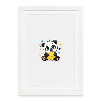 Panda Star Friend - Affiche encadrée (27 × 37 cm) - blanc - Devant