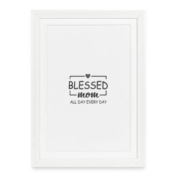 Mom All Day Everyday Mama Shirt - Gerahmtes Poster (27 × 37 cm) - Weiß - Vorne