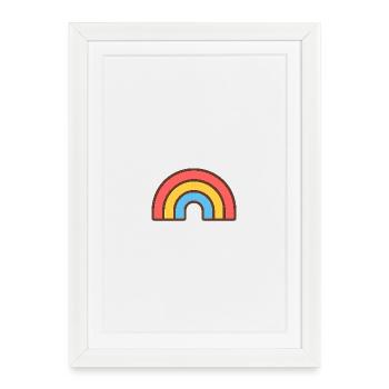Bright retro rainbow - Framed poster (27 × 37 cm) - white - Front