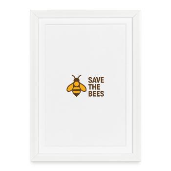 Save the Bees – Bee Logo - Framed poster (27 × 37 cm) - white - Front