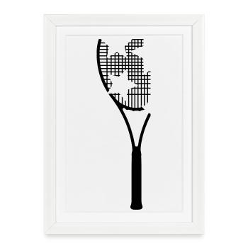 Tennis racket - Framed poster (27 × 37 cm) - white - Front