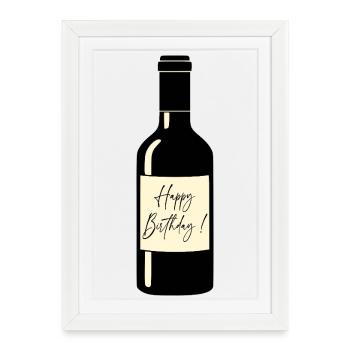 Joyeux anniversaire Vin - Affiche encadrée (27 × 37 cm) - blanc - Devant