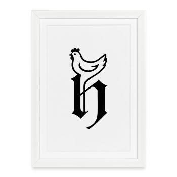 Logo Chicken black - Framed poster (27 × 37 cm) - white - Front