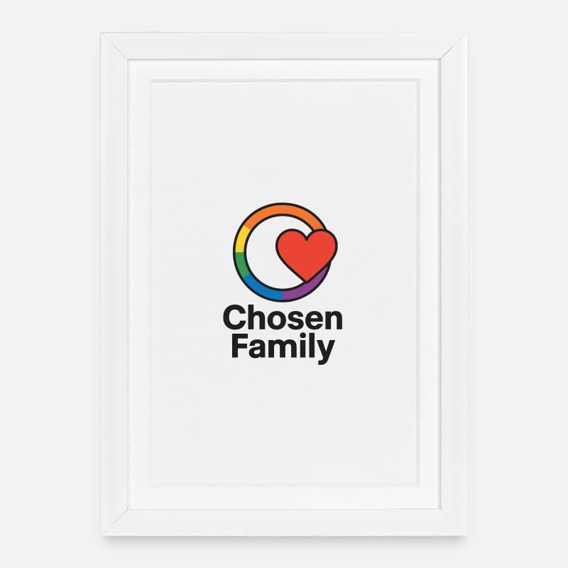 Inklusives Herz mit Regenbogenrahmen - Gerahmtes Poster (27 × 37 cm) - Weiß