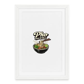 Pho State Of Mind Vintage Vietnamese Food - Framed poster (27 × 37 cm) - white - Front