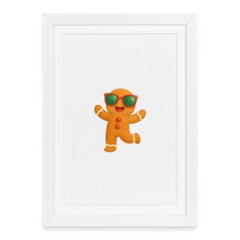 Sunglasses Gingerbread Fun - Framed poster (27 × 37 cm) - white - Front