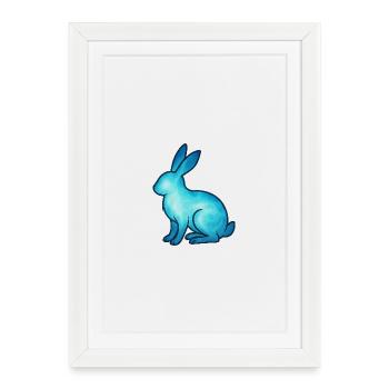 Âme Animal et Être Gardien : Lapin - Affiche encadrée (27 × 37 cm) - blanc - Devant