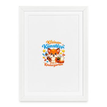 Kleiner Künstler im Kindergarten - Gerahmtes Poster (27 × 37 cm) - Weiß - Vorne