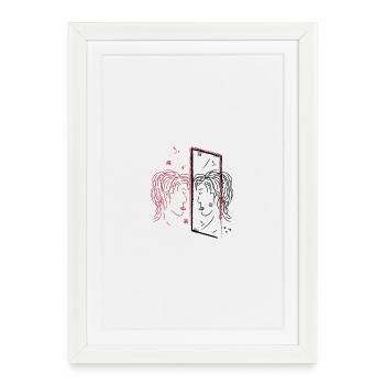 Abstract Mirror Image Portrait Design - Framed poster (27 × 37 cm) - white - Front