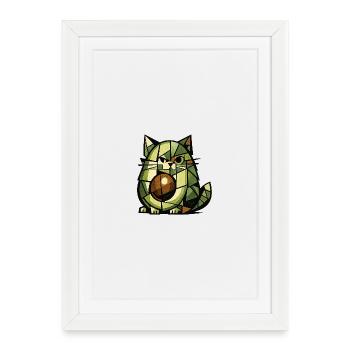 AvoCat Cubism Version - Framed poster (27 × 37 cm) - white - Front