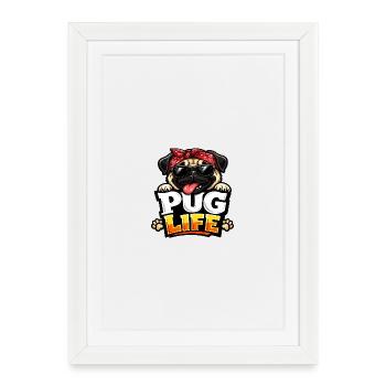 Pug Life Bandana Cool - Framed poster (27 × 37 cm) - white - Front