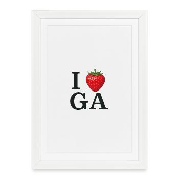 Cœur de fraise I Love IGA - Affiche encadrée (27 × 37 cm) - blanc - Devant