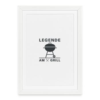 legende_am_grill - Gerahmtes Poster (27 × 37 cm) - Weiß - Vorne