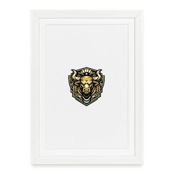 Gold Bull Emblem - Framed poster (27 × 37 cm) - white - Front