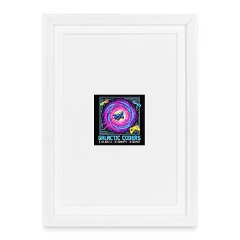 Galactic Coders Neon Pixel - Framed poster (27 × 37 cm) - white - Front
